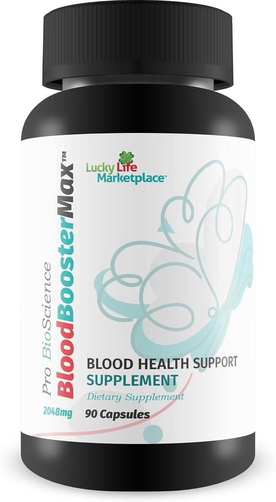 Blood Booster Max Pro Bio Science - Blood Health Support - Fremme Balanceret Blood Health med Blood Health Kosttilskud - Hjælp med at forbedre blodgennemstrømning, energi, & Nutrient Absorption - Heart Health Support