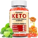 Keto ACV Gummies Advanced Formel, Apple Cider Vinegar Gummies Formuleret med Pomegranate Beet Juice Powder B12, 1500MG Vegan Non GMO 56 Gummys