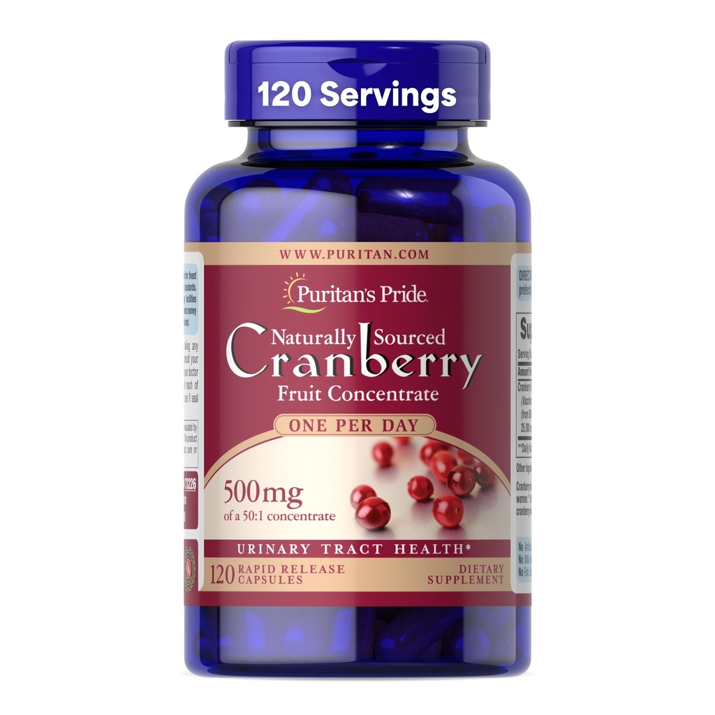Puritans Pride One A Day Cranberry - 120 Kapsler understøtter urinvejssygdomme