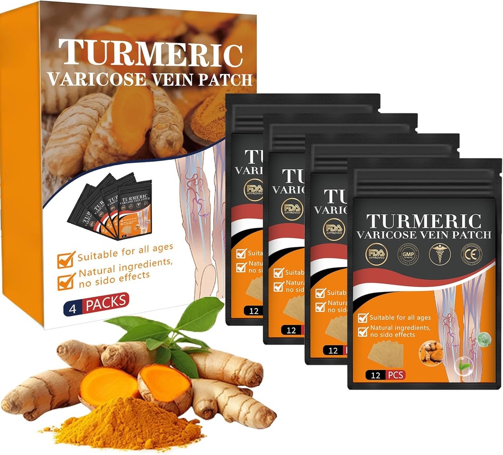 1 Box Furzero gurkemeje Varicose Vein Patch - 2024 Ny gurkemeje Vein Patches, naturligvis lindrer varicose Veins i ben og edderkopper