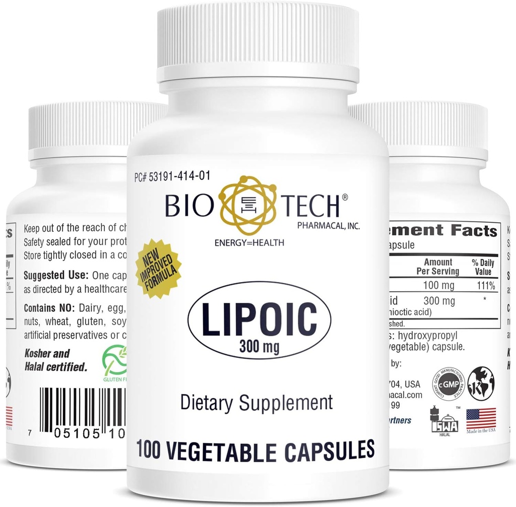 BioTech Pharmacal - Lipoinsyre (300mg) - 100 Tælling