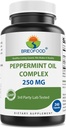 Brieofood Pebermynte Oil Complex - 250 mg - 240 Kapsler - Understøtter en sund Gut, tarm lindring - Gluten Free & Non- GMO