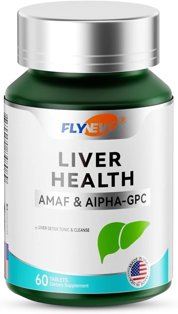 Leversundhed, Detox & Reparation, Leverstøtte Made in USA, NADH & Alpha- GPC, PQQ, L- Theanine, GMP, 60 tabletter