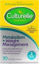 Culturelle probiotiske kapsler til sund stofskifte og vægthåndtering (alder 18 +) - 30 greve - Hjælper med at styre vægt & fremme stofskifte af fedtstoffer, kulhydrater og proteiner - Coffein- fri