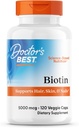 Doctor's Best Biotin Supports Hair, Skin, Nails, Boost Energy, Nervous System, Non-GMO, Vegan, Gluten Free, 120 Count