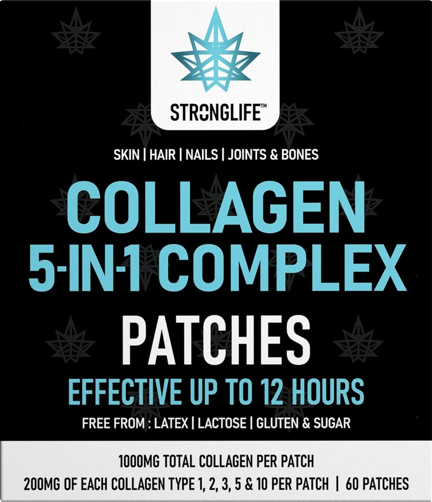 Collagen Complex Patches - Type 1, 2, 3, 5 Yep 124; 60 Transdermal Patches til hud, hår, negle, og fælles sundhed