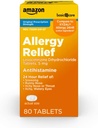   Basic Care 24 Hour Allergy Relief, Levocetirizine Dihydrochloride Tablets, 5 mg Antihistamine for Sneezing, Runny Nose, Itchy Nose or Throat and Itchy, Watery Eyes, 80 Count Pack