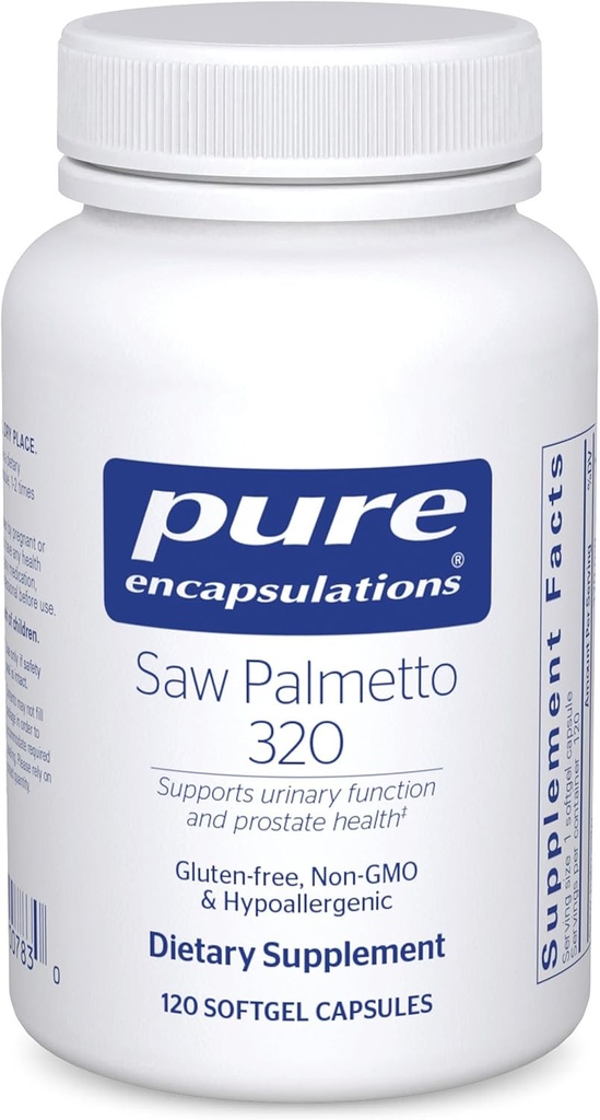 Ren indkapsling Saw Palmetto 320 - Fedtsyrer & andre vigtige næringsstoffer til støtte for Metabolisme & Urinary Funktion - med Saw Palmetto Extract - 120 Softgel kapsler