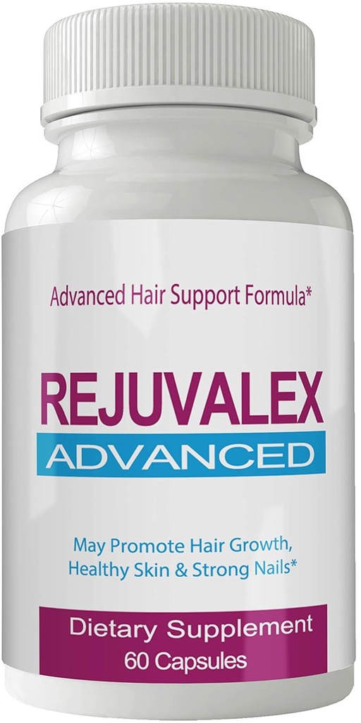 Rejuvalex Avanceret hårvækst formel - Unik tillæg med vitaminer og mineraler med biotin - Gluten Free 60 Kapsler - Hår Lash Hud og negle ekstra styrke formel vækst booste