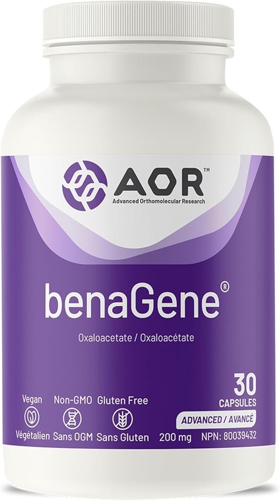 AOR, benaGene, Understøtter sund aldring, energi og lang levetid, Kosttilskud, 30 portioner (30 kapsler)