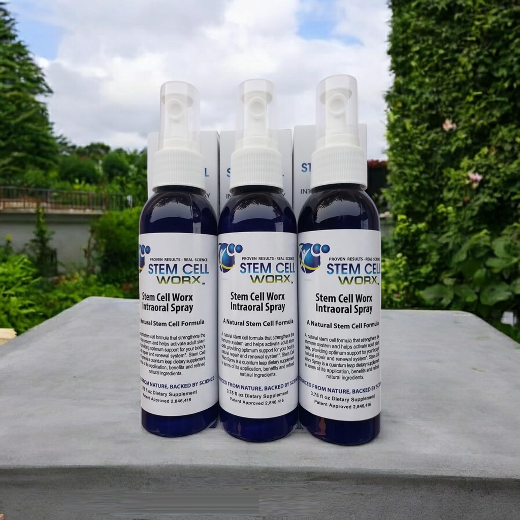 Stem Cell Supplement - 3 PK Deal - Stem Cell Worx Intraoral for 95% absorption. Videnskabeligt bevist at aktivere dine Stem celler. Hele dagen energi, boost immunsystem, reducere fælles smerte.