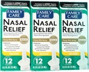 FamilyCare Nasal Relief Spray, Pump Mist, Anti-drip, Severe Congestion, (Oxymetazoline HCI) 12 Hours, 3 Pack