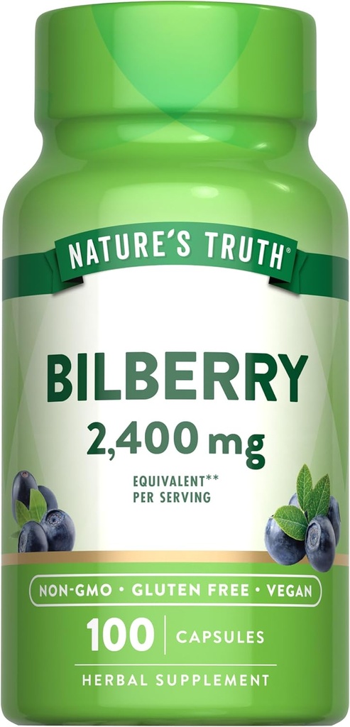 Nature 's Truth Bilberry Uddrag Kapsler 124; 2400mg
