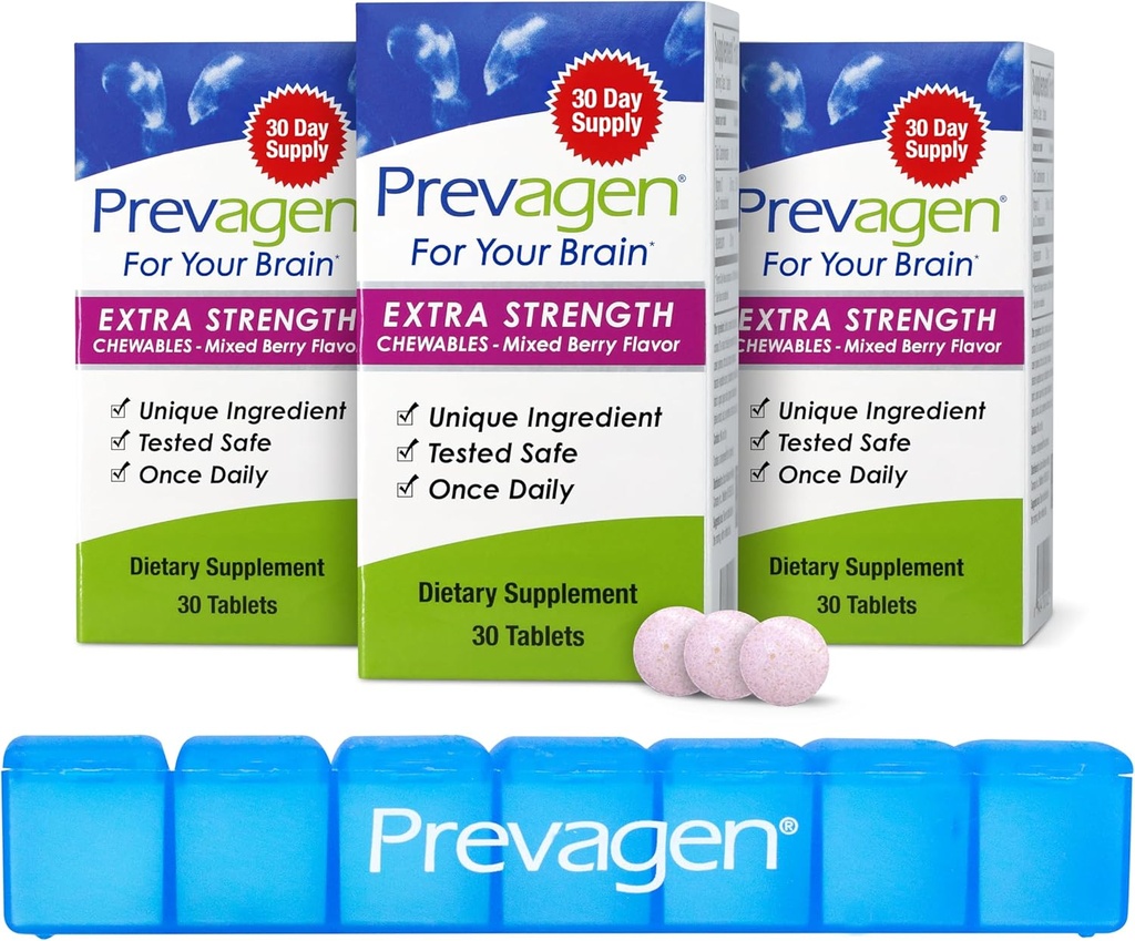 Prevagen Extra Strength Mixed Berry Chewables - 90 tabletter (3 måneder Tilgang)