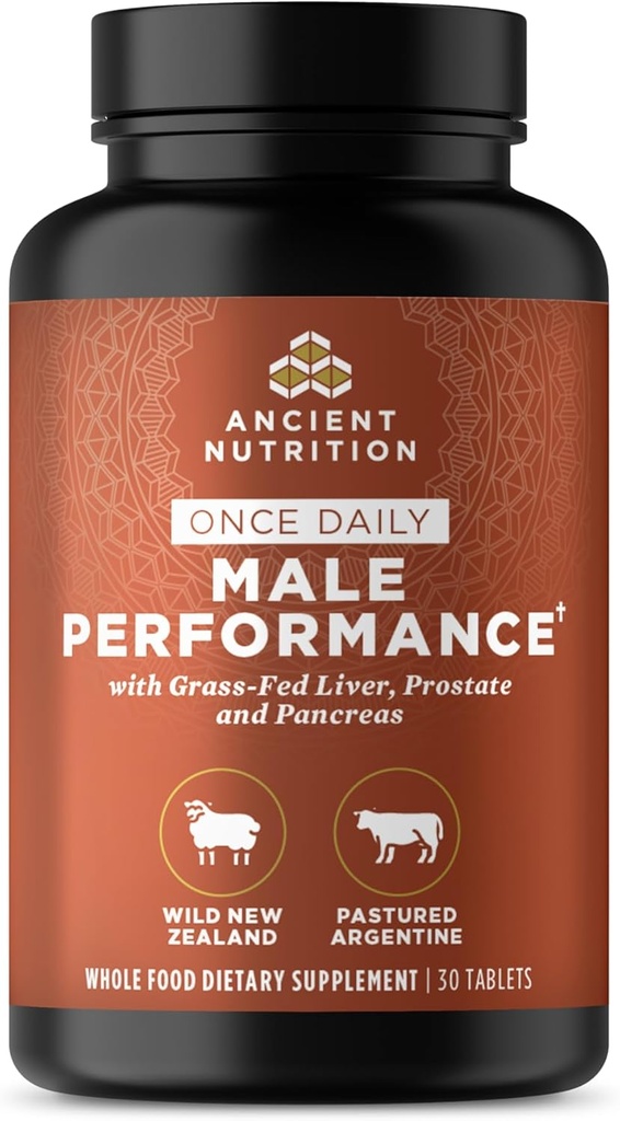 Ancient Nutrition Organ Kosttilskud til mænd, En gang daglig Grass- Fed og Wild Organe Complex Kapsler, Lever, prostata, Pancreas Understøtter Mand ydeevne, sund aldring, 30 Ct