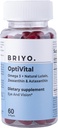 Briyo Optivital Eye Health Supplement med Lutein, Zeaxanthin, Astaxanthin og Omega 3 - Understøtter Visuel Klarhed, Screen Træthed Relief og langsigtet retinal sundhed - En om dagen, 60 Softels