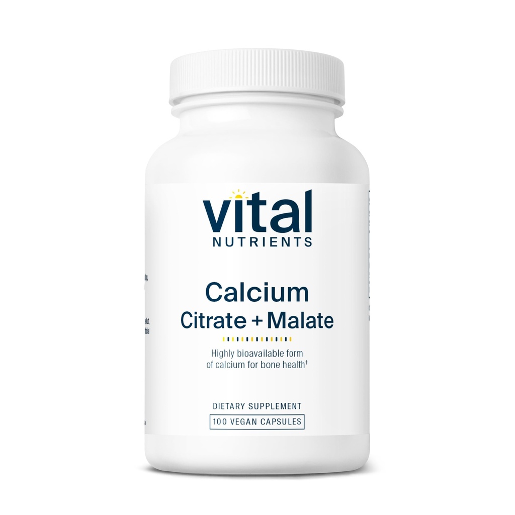 Vital Nutrients Calcium Citrate and Malate Complex 150mg Dex124; Vegan Supplement Dex124; Support Bone Strength, Muscular and Cardivaskulære Health * Dex124; Gluten, Dairy and Soy Free Dex124; 100 Kapsler