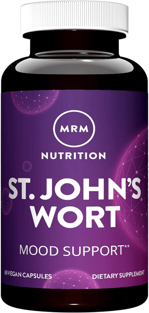 MRM Nutrition St. John 's Wort • 124; 0, 3% Hypericin 450mg • 124; Mood + Well- Being Support • 124; Gluten- Free + Vegan • 124; 60 Kapsler