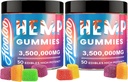 Hamp Gummies Big Cubes Ekstra Styrke til Sengetid Support, Unwind, 6 Fruity Flavors Chewable Hamp Gummy Vitaminer til voksne, Pack of 2, Made in USA