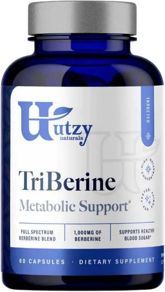 Utzy Naturals Triberine Dex124; 1. 000 mg fuld spektrum Berberine Dex124; 60 kapsler