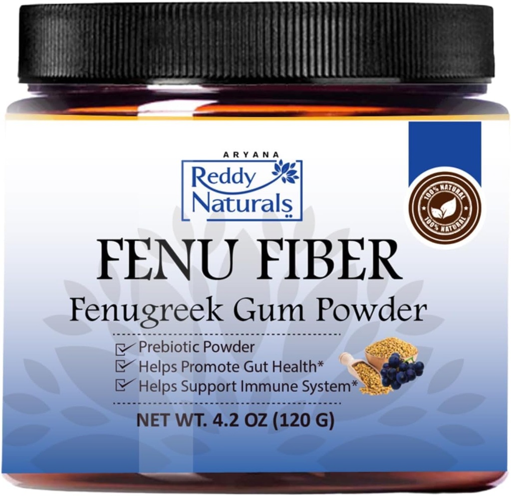 Reddy Naturals Aryana FENU Fiber - debiteret bukkehorn Gum Powder - Muscadine polyphenoler - understøtter sunde metaboliske funktioner - Forbedrer immunforsvaret og Gut sundhed - 4.2 OZ (120 G)