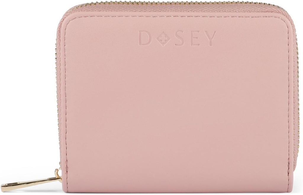 Dosey Wellness Wallet Travel Pill Organizer & Easy- Slide Pill Pouches - Glat Vegansk læder med 4 lufttæt Pill Pockets til Med Opbevaring & Beskyttelse - Stilfuld Med Organizer (Rose), Opgraderet version