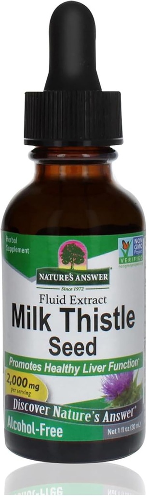 Naturens svar Alkohol- Free Milk Thistle 1 Ounce Extract Name 124; Understøtter leversystemet