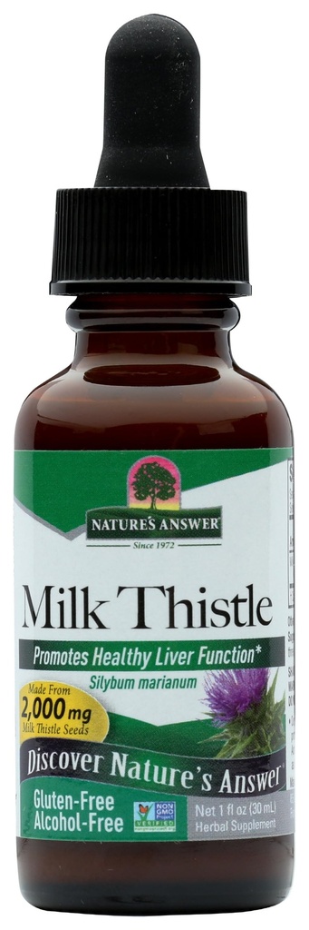 Naturens svar Alkohol- Free Milk Thistle 1 Ounce Extract Name 124; Understøtter leversystemet