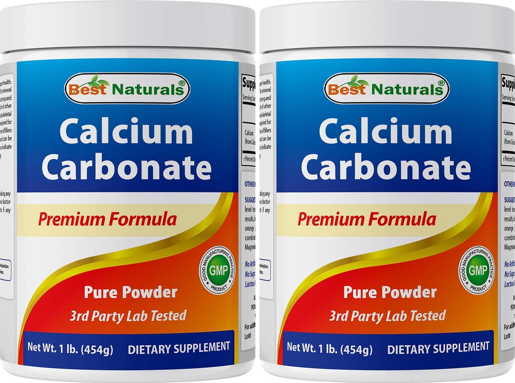 2 Pack - Bedste Naturals Calciumcarbonat pulver 1 Pund (alt 2 Pund) - Food Grade