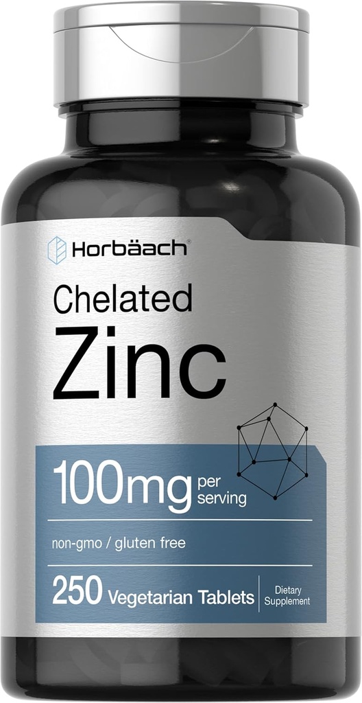 Horbäach Chelated Zink Supplement 100mg