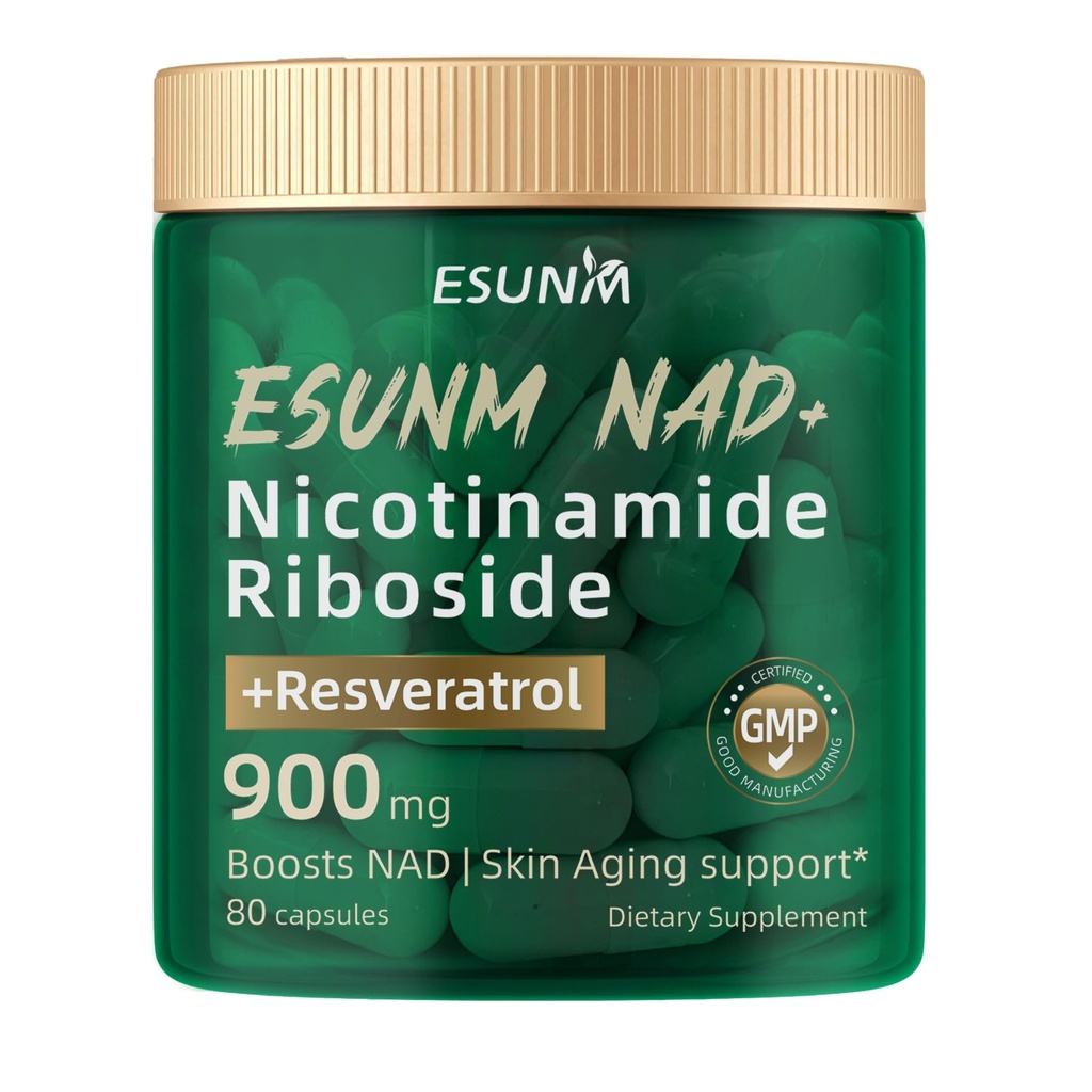 Nicotinamid Riboside 900mg, NMNH supplement Resveratrol kosttilskud, supplement til Anti- Aging, energi, Focus - 80 kapsler