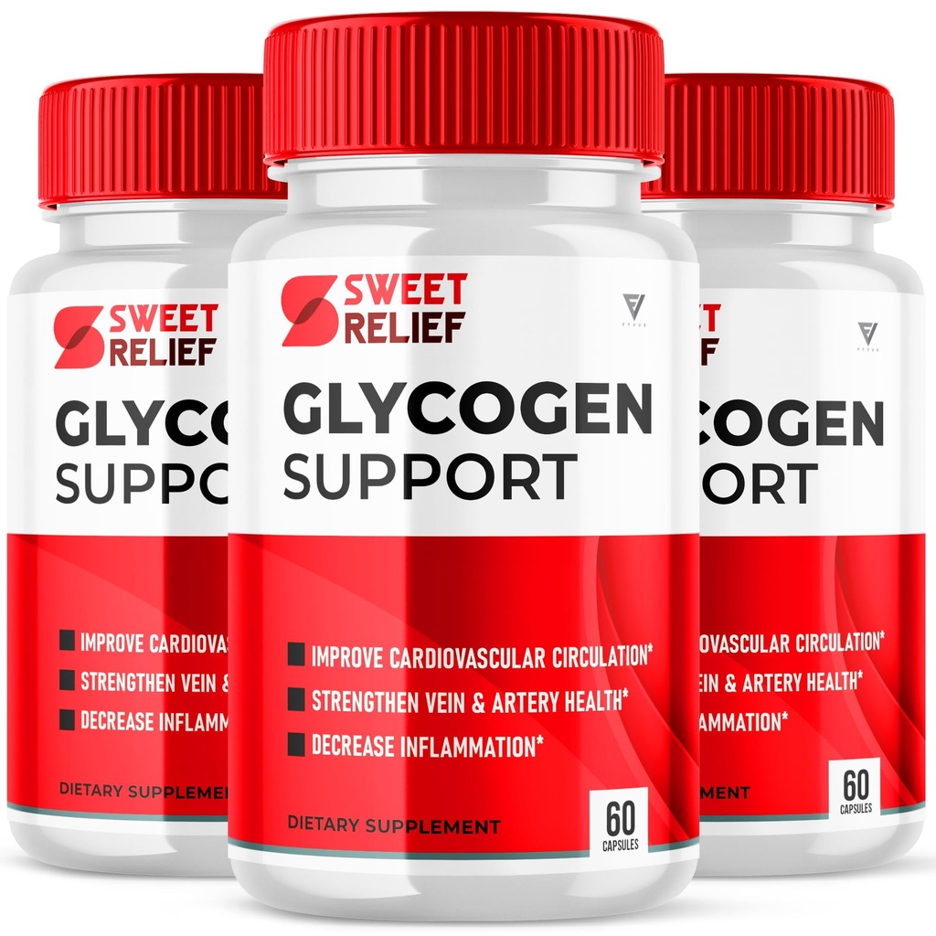 (3 Pack) Sweet Relief Glycogen Support for Joints Blood Vessel Cleaner Releaf, Sweetrelief Glycogen Support Kapsler, Glucogen O Neil Glyco Optimizer Cleanse Control Restore (180 Kapsler)