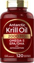 Carlyle Antarctic Krill Oil 2000 mg 120 Softgels against 124; Omega-3 EPA, DHA, med Astaxanthin Supplement Sourced from Red Krill against 124; Maksimum Styrke Testet