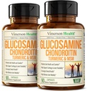 Glucosamin Chondroitin MSM - Fælles supporttillæg til kvinder og mænd med Glucosamin Sulfate 1500 mg, Chondroitin og MSM - til brusk, fælles sundhed og fleksibilitet - 2 stk.