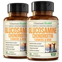 Glucosamin Chondroitin MSM - Fælles supporttillæg til kvinder og mænd med Glucosamin Sulfate 1500 mg, Chondroitin og MSM - til brusk, fælles sundhed og fleksibilitet - 2 stk.