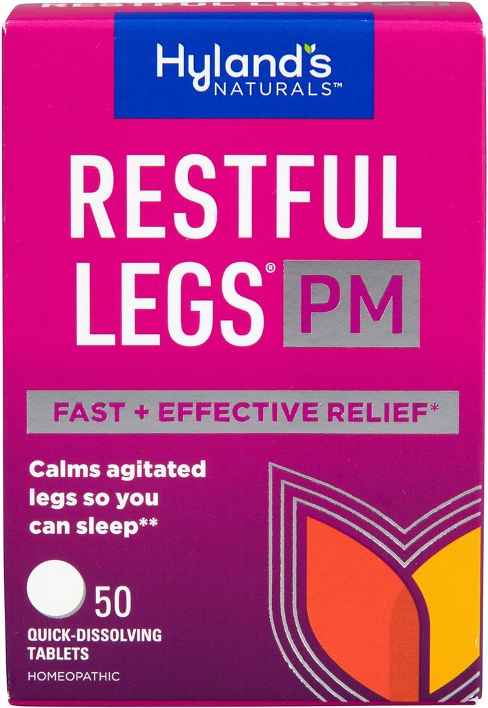 Hyland 's Restful Legs PM, Nighttime Formel, Calms Agited Legs så du kan sove, 50 Quick Opløsning Tablets (Pack of 3)