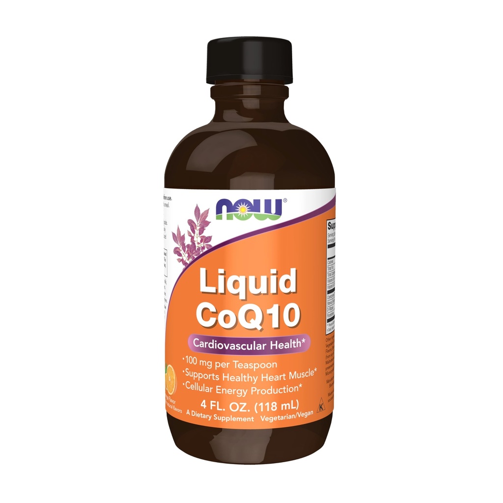 Now Supplements, CoQ10 Liquid, 100 mg per teaspon, med Co- enzym B Vitaminer, sødet med Xylitol, 4 -Ounce