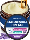 Venture Pal Magnesium Lotion, topisk Magnesiumcreme til søvn, ben kramper og smerter, muskelafslapning, rolig, fugtgivende supplement med kokosolie, Shea Butter & Hyaluronsyre, Sikker for børn