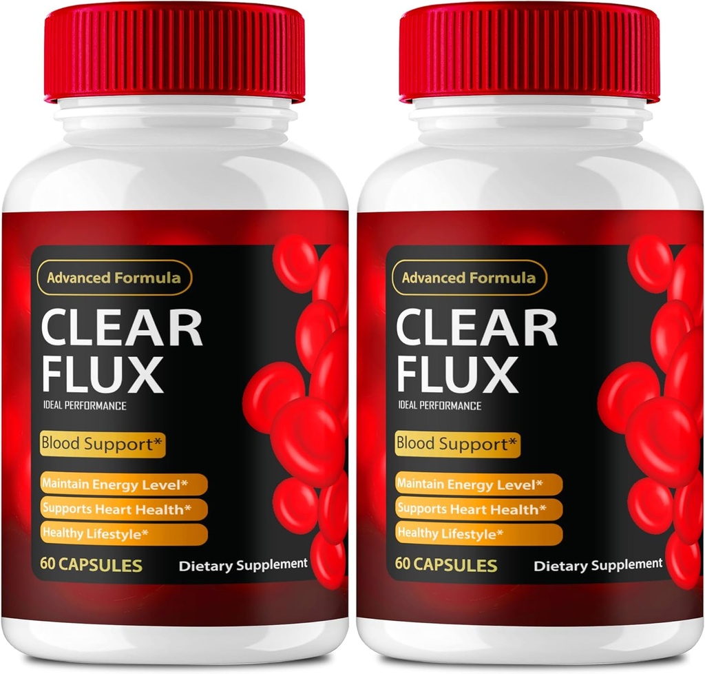 Clear Flux supplement, Super Boost Clear Flux tillæg, Clear Flux piller, Official Formel, Premium support til at opretholde stabile niveauer og sund cirkulation, Clear Flux Health Anmeldelser (2 Pack)