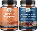 Bundle of Herbal Thyroid Support Complex - Potent Kelp Jod supplement til Hormonbalance og Balancing Berberine Plus 1200mg Per Serving Complex - Antioxidant Berberine med Ceylon kanel