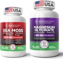 Ultimate Wellness Bundle: All-in-1 Sea Moss Advanced + Magnesium Glycinate for Energy, Immune, Sleep & Heart Health - 60ct Sea Moss Pills + 90 Vegetarian Capsules