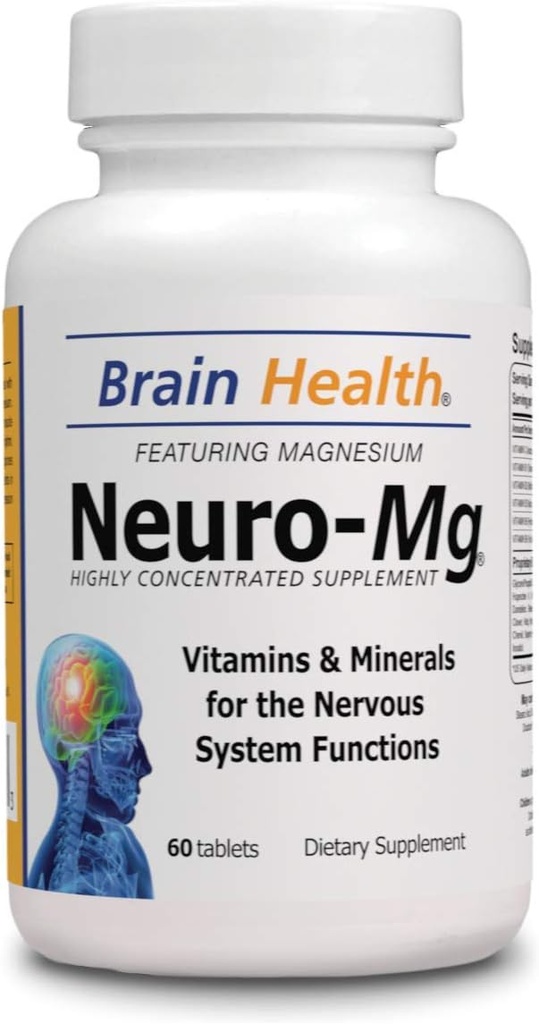 Hjerne Sundhed Neuro MG 100% Natural Kosttilskud - 60 tabletter