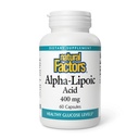 Naturlige faktorer Alpha- lipoinsyre 400 mg, helkropsanoxidant Support, 60 kapsler