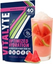 Vitalyte Electrolyte Powder Drink Mix, Isotonic Electrolyte Hydration Mix, Gluten Free Post Workout Powder, pakke med 1, 35 oz., Watermelon Flavor