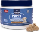 Oprindelse Labs Puppy Multifunction Support DHA Omega 3 Supplement, Wild Alaska Salmon Fish Oil, Probiotisk til Gut Health, immunforsvar, hjerte, hud, hjerne, fælles sundhed, laks flavor, 60 bløde tygger