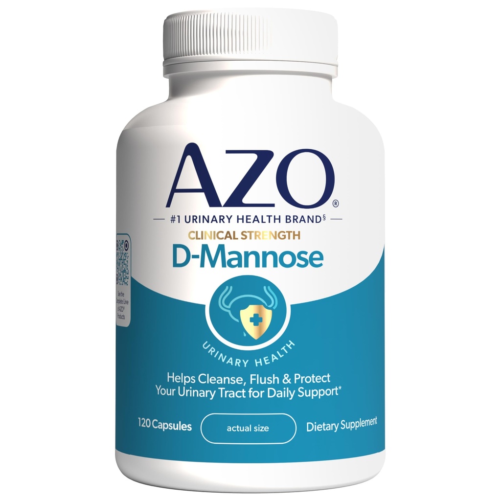 AZO D Mannose Urinvejssygdomme, rense, flush & Protect The Urinvejsinfektion, No.1 Farmacist Anbefalet mærke, Klinisk Styrke, Non- GMO, 120 Greve