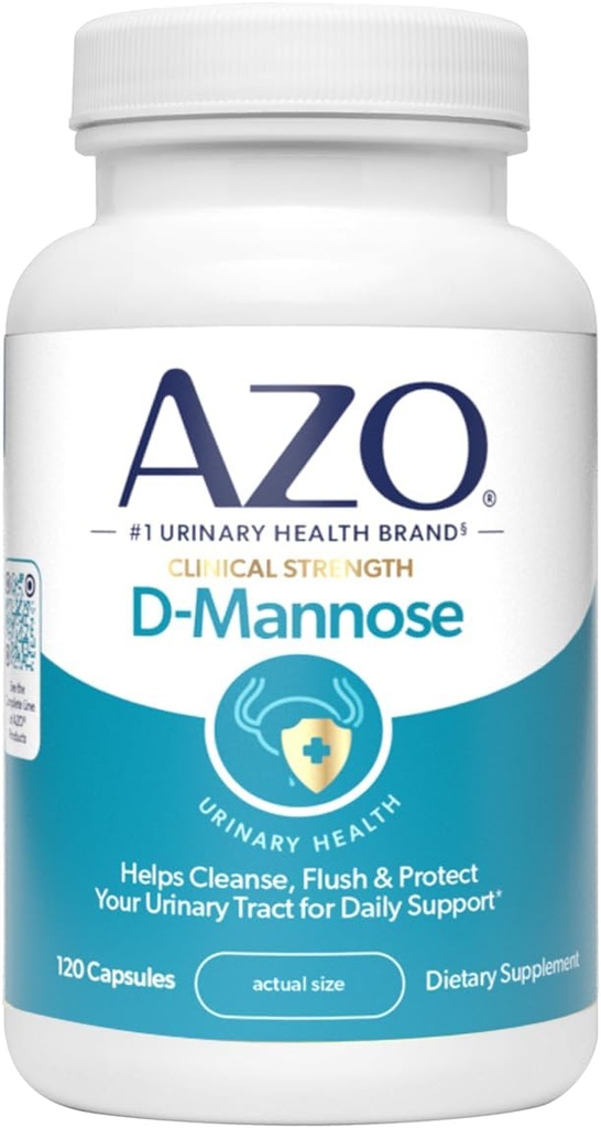 AZO D Mannose Urinvejssygdomme, rense, flush & Protect The Urinvejsinfektion, No.1 Farmacist Anbefalet mærke, Klinisk Styrke, Non- GMO, 120 Greve