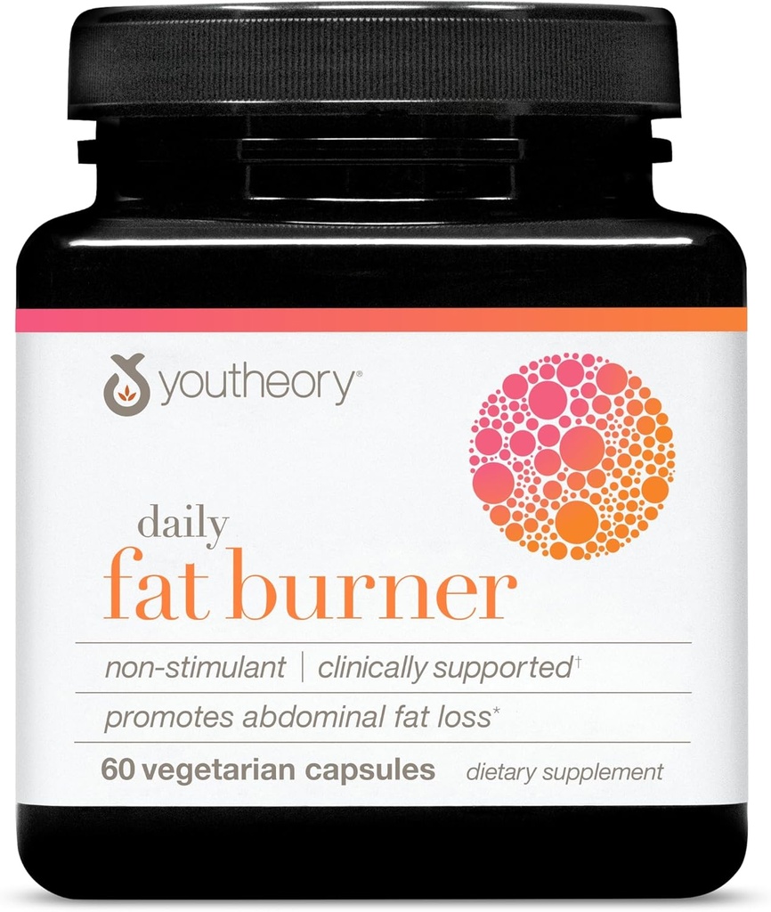 Youtory Daily Fat Burner - Understøtter kropssammensætning & Metabolisme - med Citrus Fruit Blend, Chrom & Cayenne Extract - Gluten, Soy & Dairy Free - 60 vegetariske kapsler
