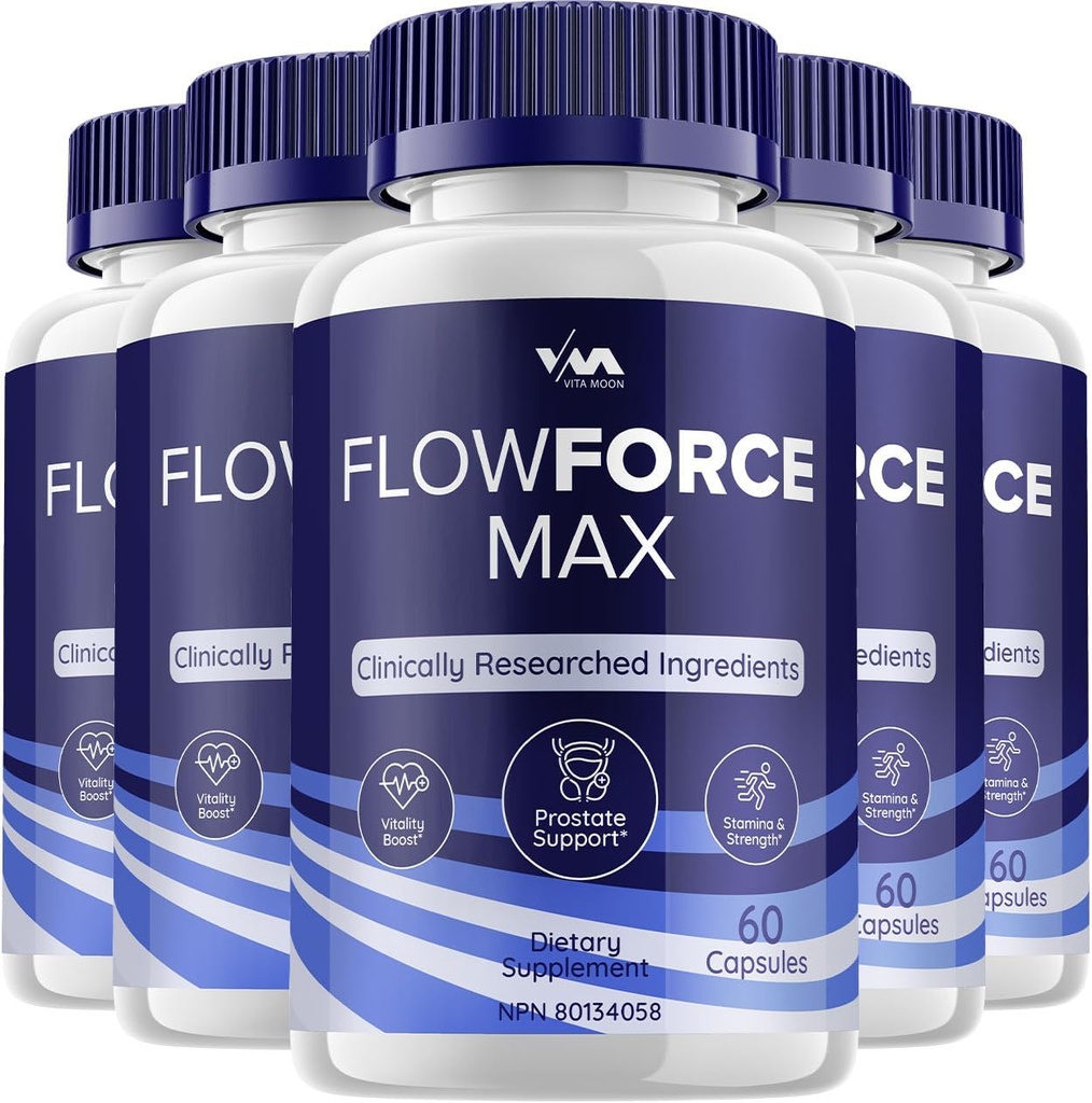 (5 Pack) FlowForceMax Prostata Support Kapsler - FlowForce Max Pills Supplement, Maksimal Styrke, Ny Forbedret Multivitamin Formulering, FlowForceMax Anmeldelser, 300 Kapsler