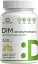 DIM supplement 300mg, 240 Caps, 4 Måneder levering af 124; Østrogen balance for mænd og kvinder Plus sort peber ekstrakt for forbedret Absorption 124; Hormonal & Skin Health Support